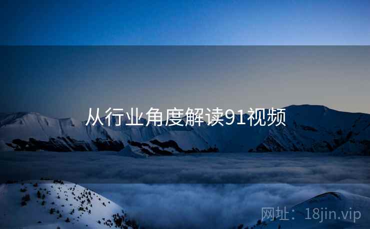 从行业角度解读91视频