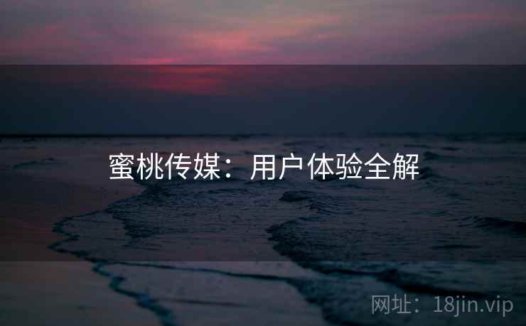 蜜桃传媒：用户体验全解