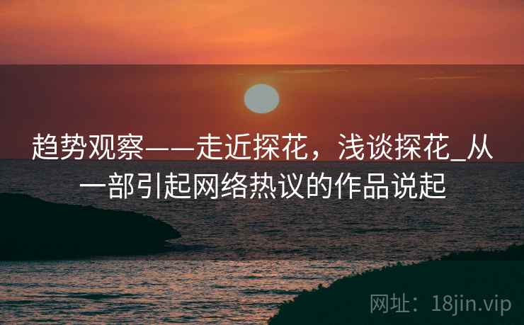趋势观察——走近探花，浅谈探花_从一部引起网络热议的作品说起