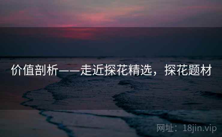 价值剖析——走近探花精选，探花题材