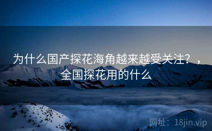为什么国产探花海角越来越受关注？，全国探花用的什么